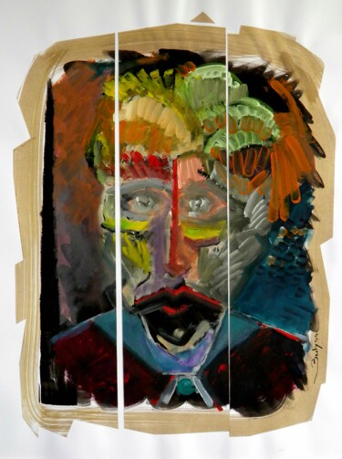 Drawing titled "The Wild Man" by Marc Bulyss, Original Artwork, Oil