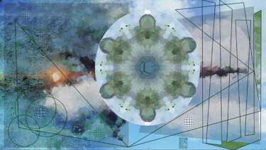 Digital Arts titled "A Strange sky" by Marc Bulyss, Original Artwork, Digital Painting