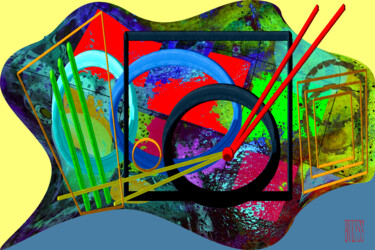 Arts numériques intitulée "Abstack Fauvisme" par Marc Bulyss, Œuvre d'art originale, Peinture numérique