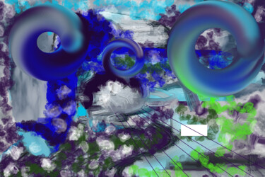 Digital Arts titled "Cold Mountains" by Marc Bulyss, Original Artwork, Digital Painting