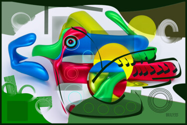 Digitale Kunst getiteld "Happy Duckling" door Marc Bulyss, Origineel Kunstwerk, Digitaal Schilderwerk
