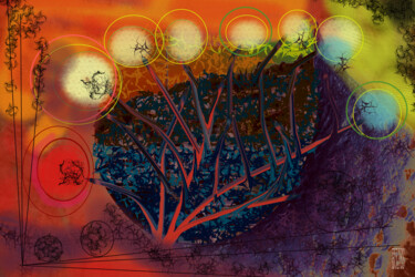 Цифровое искусство под названием "Magic Tree" - Marc Bulyss, Подлинное произведение искусства, Цифровая живопись