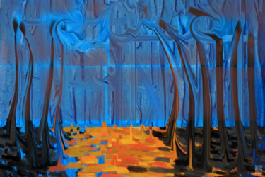 Digitale Kunst mit dem Titel "Mystérious Foret" von Marc Bulyss, Original-Kunstwerk, Digitale Malerei