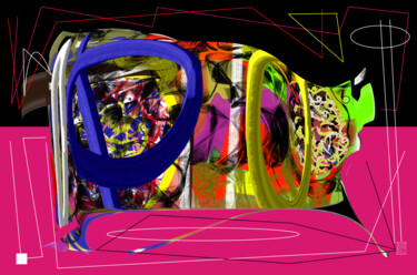 Digitale Kunst mit dem Titel "Pig Of Pogs" von Marc Bulyss, Original-Kunstwerk, Digitale Malerei