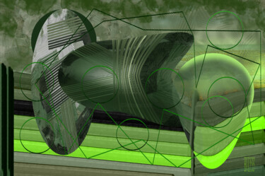 Digitale Kunst mit dem Titel "Power of the Greens" von Marc Bulyss, Original-Kunstwerk, Digitale Malerei