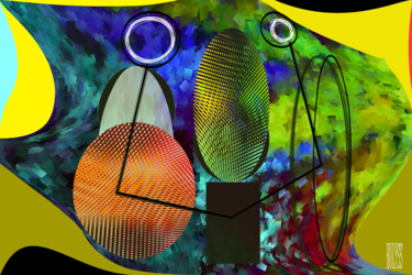 Digitale Kunst mit dem Titel "Radio Wave" von Marc Bulyss, Original-Kunstwerk, Digitale Malerei