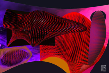 Digitale Kunst mit dem Titel "Sideral Abyss Manta…" von Marc Bulyss, Original-Kunstwerk, Digitale Malerei