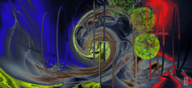 Digitale Kunst mit dem Titel "Sideral Wind" von Marc Bulyss, Original-Kunstwerk, Digitale Malerei