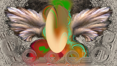 Digitale Kunst mit dem Titel "Wings of Icarus" von Marc Bulyss, Original-Kunstwerk, Digitale Malerei