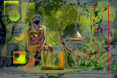 Digitale Kunst mit dem Titel "Women Asiatique" von Marc Bulyss, Original-Kunstwerk, Fotomontage