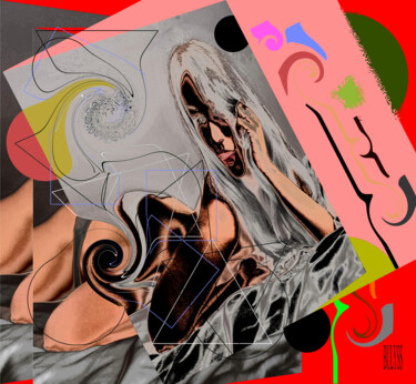 Цифровое искусство под названием "Women Hot line N°1" - Marc Bulyss, Подлинное произведение искусства, 2D Цифровая Работа