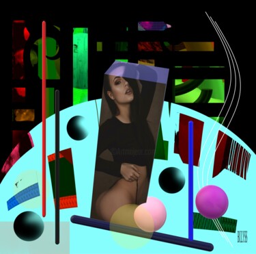 Digitale Kunst mit dem Titel "Women Night Club Gi…" von Marc Bulyss, Original-Kunstwerk, Fotomontage