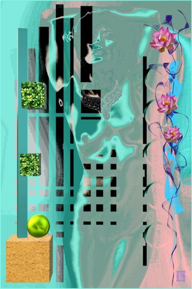 Digitale Kunst mit dem Titel "Women Nu Angie N°1" von Marc Bulyss, Original-Kunstwerk, Digitale Malerei