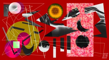 Цифровое искусство под названием "Women Red Fever N°2" - Marc Bulyss, Подлинное произведение искусства, Цифровая живопись