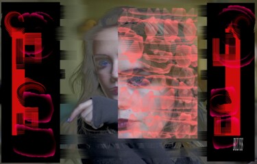 Digitale Kunst mit dem Titel "Women Star Lena" von Marc Bulyss, Original-Kunstwerk, Fotomontage