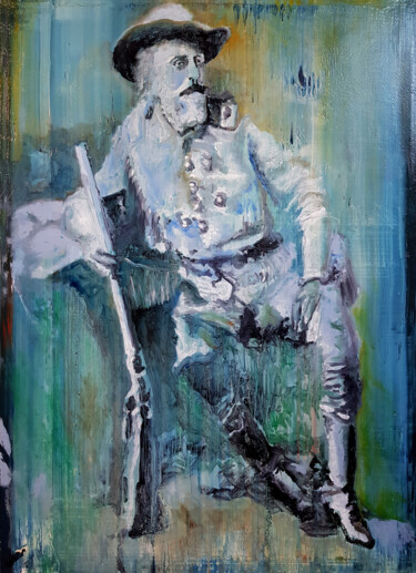 Painting titled "Buffalo bill" by Marc Carniel, Original Artwork, Oil