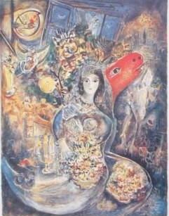 Schilderij getiteld "MARC CHAGALL - Bell…" door Marc Chagall, Origineel Kunstwerk, Olie