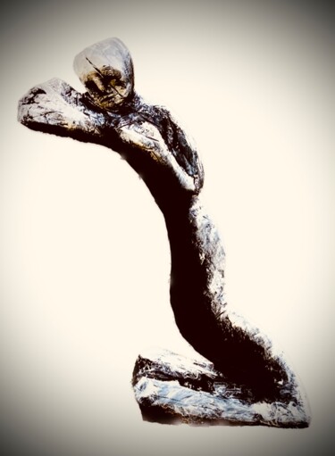 Sculptuur getiteld "Charmant devine?" door Marc Chauvin, Origineel Kunstwerk, Hout