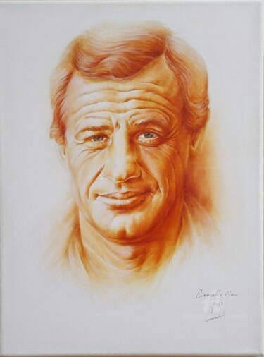 Painting titled "Jean-Paul Belmondo" by Marc Ciavarella, Original Artwork, Oil