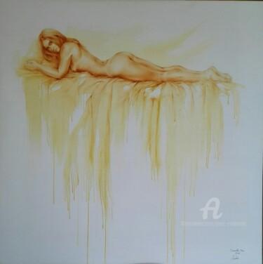 Painting titled "Nu allongée" by Marc Ciavarella, Original Artwork, Oil
