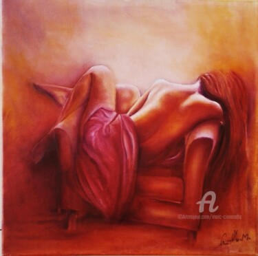 Painting titled "nu - Endormie" by Marc Ciavarella, Original Artwork, Oil