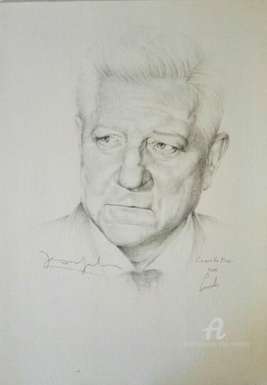 제목이 "Jean Gabin"인 그림 Marc Ciavarella로, 원작, 연필