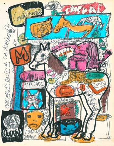 women on horse Digitale Künste mit dem Titel "women on horse" von Marc Colonna D'Istria, Original-Kunstwerk, Acryl