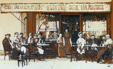 Картина под названием "Chez Quinton" - Marc Coutureau, Подлинное произведение искусства, Акрил Установлен на Деревянная пане…