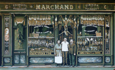 Peinture intitulée "Chez Marchand" par Marc Coutureau, Œuvre d'art originale, Acrylique Monté sur Panneau de bois