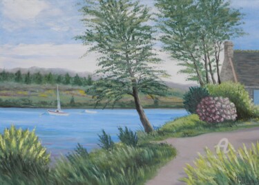 Painting titled "LE Lac de Guerlédan…" by Marc Degieux, Original Artwork, Other