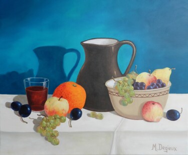 Pintura intitulada "Fruits" por Marc Degieux, Obras de arte originais, Óleo