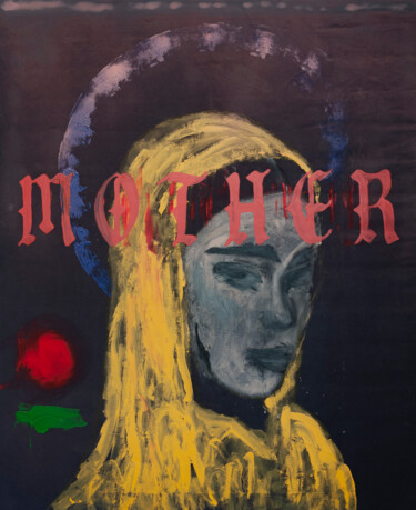 Painting titled ""mother"" by Marc E. Des Rosiers, Original Artwork, Acrylic Mounted on Wood Stretcher frame