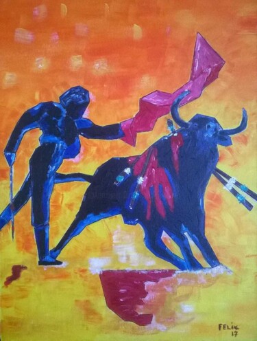 Ζωγραφική με τίτλο "El matador" από Marc Felix, Αυθεντικά έργα τέχνης, Ακρυλικό