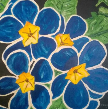 Peinture intitulée "Fleurs bleues" par Marc Felix, Œuvre d'art originale, Acrylique
