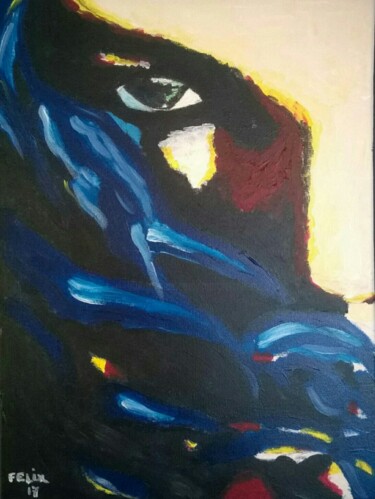 Painting titled "Regard" by Marc Felix, Original Artwork, Acrylic