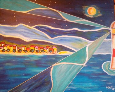 Painting titled "The light house." by Marc Felix, Original Artwork, Acrylic