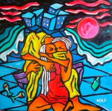 Painting titled "Parar el tiempo" by Marc Felix, Original Artwork, Acrylic Mounted on Wood Stretcher frame