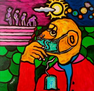 Painting titled "Évolution." by Marc Felix, Original Artwork, Acrylic