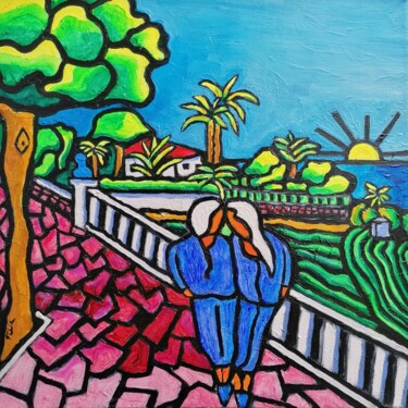 Painting titled "El paseó." by Marc Felix, Original Artwork, Acrylic Mounted on Wood Stretcher frame