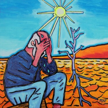 Картина под названием "Lamentations." - Marc Felix, Подлинное произведение искусства, Акрил Установлен на Деревянная рама дл…