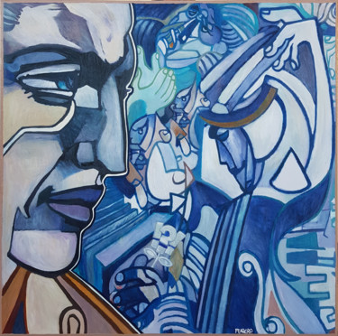 Peinture intitulée "Cello Tango" par Marc Ferrero, Œuvre d'art originale, Acrylique