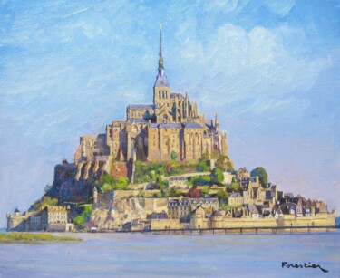 Malerei mit dem Titel "Mont Saint-Michel,…" von Marc Forestier, Original-Kunstwerk, Öl Auf Keilrahmen aus Holz montiert