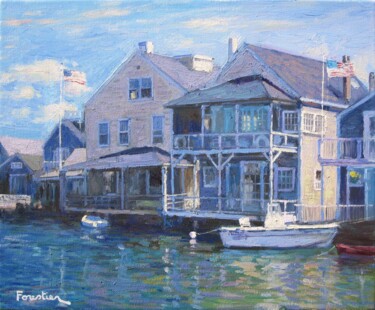 Painting titled "Summer in Nantucket…" by Marc Forestier, Original Artwork, Oil Mounted on Wood Stretcher frame