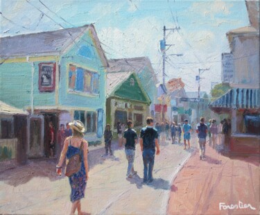 Painting titled "Summer in Provincet…" by Marc Forestier, Original Artwork, Oil Mounted on Wood Stretcher frame