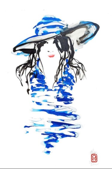 Картина под названием "Au sortir du bain" - Marc Hanniet, Подлинное произведение искусства, Чернила