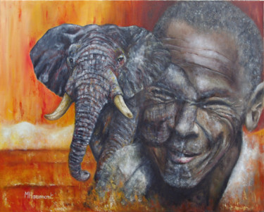Peinture intitulée "Mémoire Africaine /…" par Marc Haumont, Œuvre d'art originale, Huile