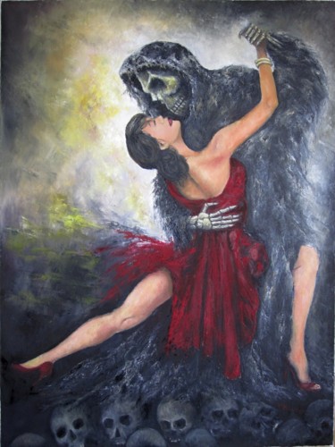 Painting titled "Danse macabre" by Marc Haumont, Original Artwork, Oil