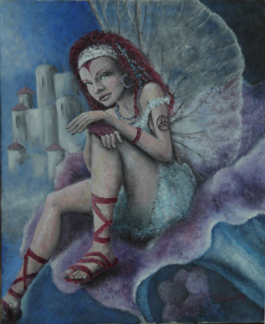 Malerei mit dem Titel "Une Fée / A Fairy" von Marc Haumont, Original-Kunstwerk, Öl