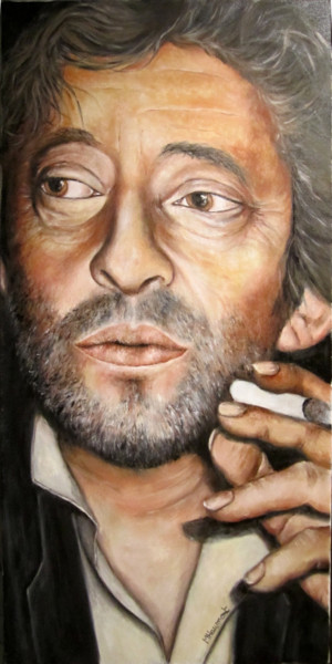 Painting titled "Gainsbourg I" by Marc Haumont, Original Artwork, Oil