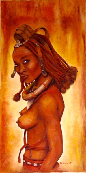 Peinture intitulée "Himba" par Marc Haumont, Œuvre d'art originale, Huile